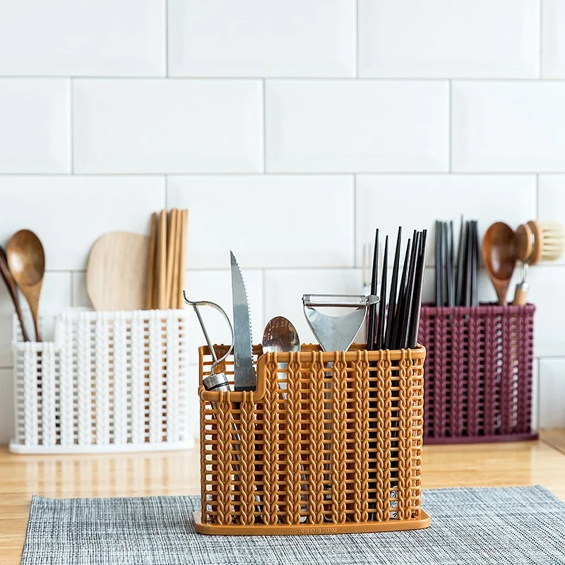 Kitchen Chopsticks Drain Rack Tableware Storage Box Household Multi-Purpose Holder Organizer Purple | Дом и сад