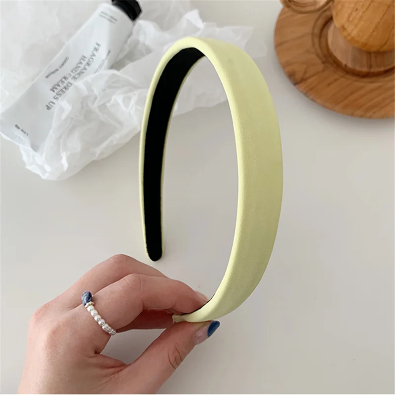 

Hot 1pc Plastic Fashion Wide Headband Hair Band Headwear Bezel Hair Accessories For Woman Cloth Covered Hairband