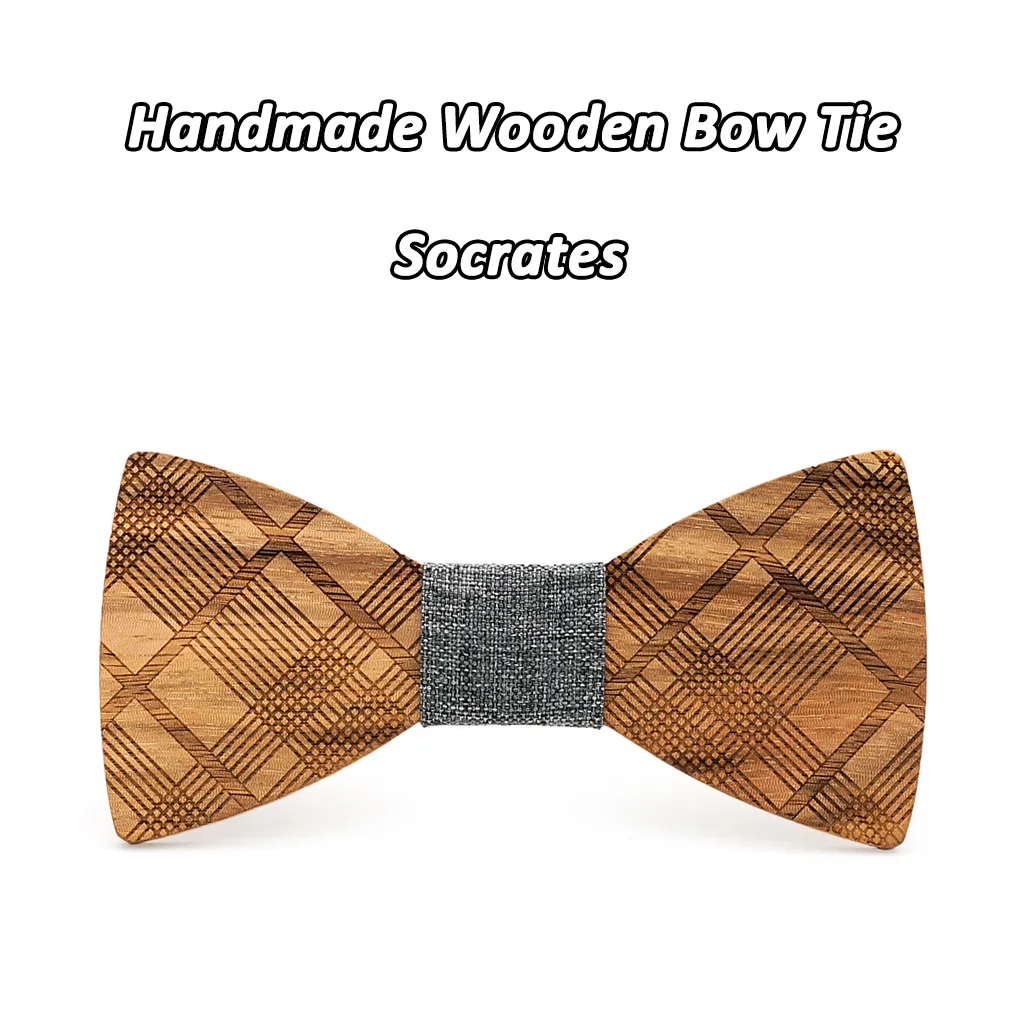 

Sitonjwly Plaid Wooden Bow Ties for Mens Shirt Wood Bowties Cravate Homme Wedding Party Corbatas Hombre Pajarita Bow Tie