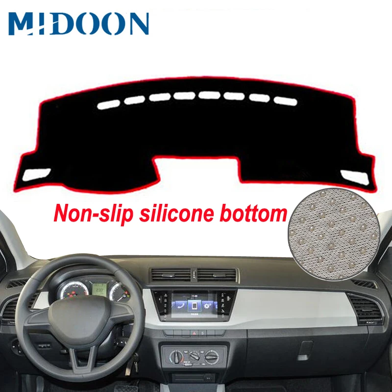 MIDOON автомобильный Внутренний чехол для приборной панели коврик 2 слоя Skoda Fabia 2015