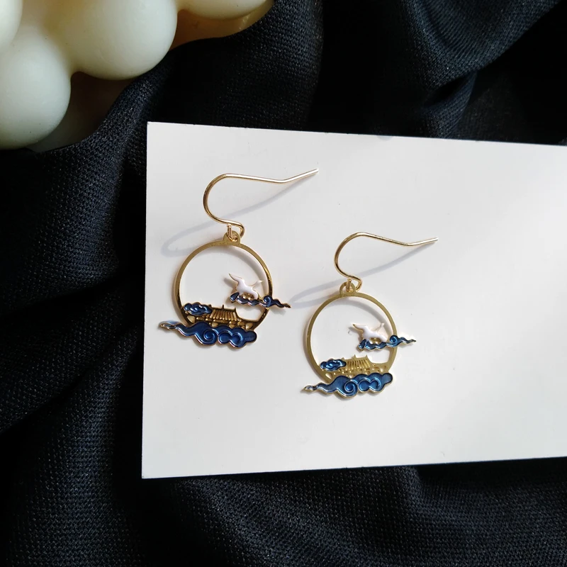 Ретро Гонконгский стиль Женские аксессуары для ушей чистая красная