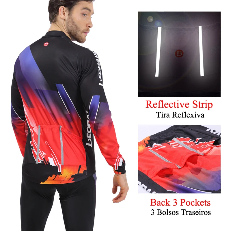 LEOBAIKY брендовая профессиональная команда Велоспорт Джерси комплект для мужчин