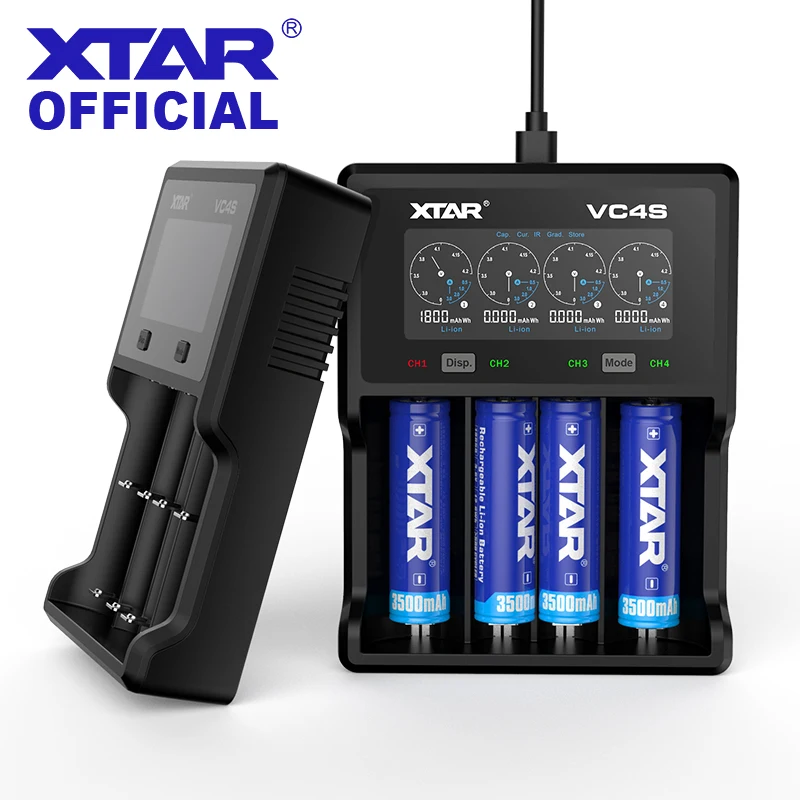 Зарядное устройство XTAR 4Bay VC4S QC3.0 быстрая зарядка макс. 3A/VC4 зарядное USB с ЖК