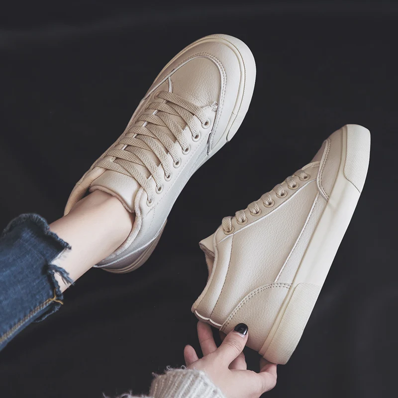 Женская Белая обувь женские зимние кроссовки однотонная водонепроницаемая из