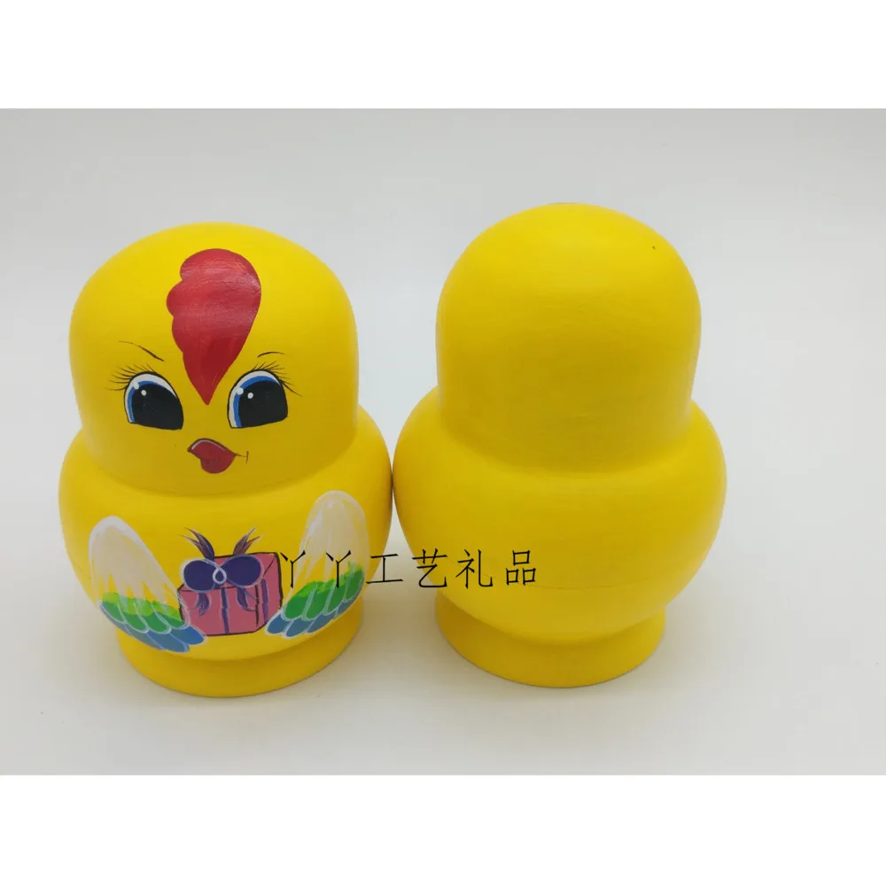 

10pcs Lovely Handmade Wooden Russian Nesting Dolls Matryoshka Dolls Home Decor Birthday Gifts - Yellow Chicks