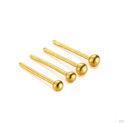 

24K Pure Gold Earrings Small Ball Stud Earrings Yellow Gold 999