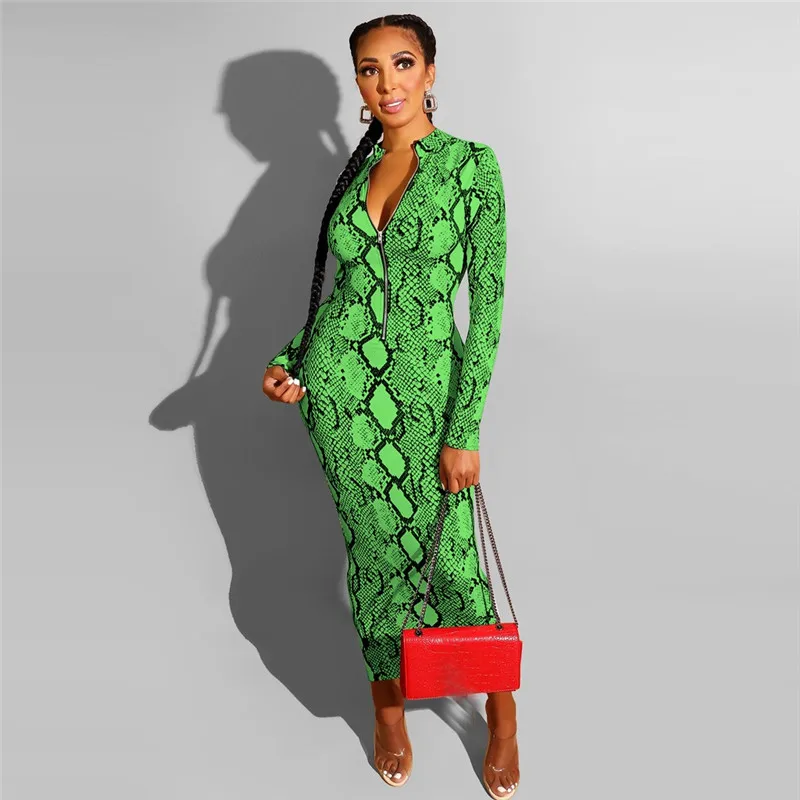 Сексуальное летнее женское платье с длинным рукавом глубоким V-образным вырезом