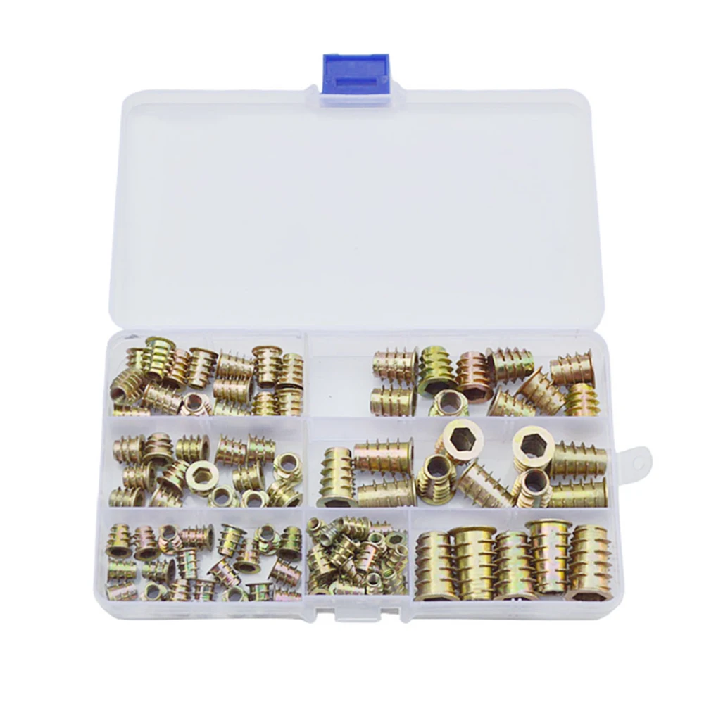 

100Pcs/Set M4 M5 M6 M8 M10Zinc Alloy Furniture Hex Socket Screw Inserts Nuts Tool Kit