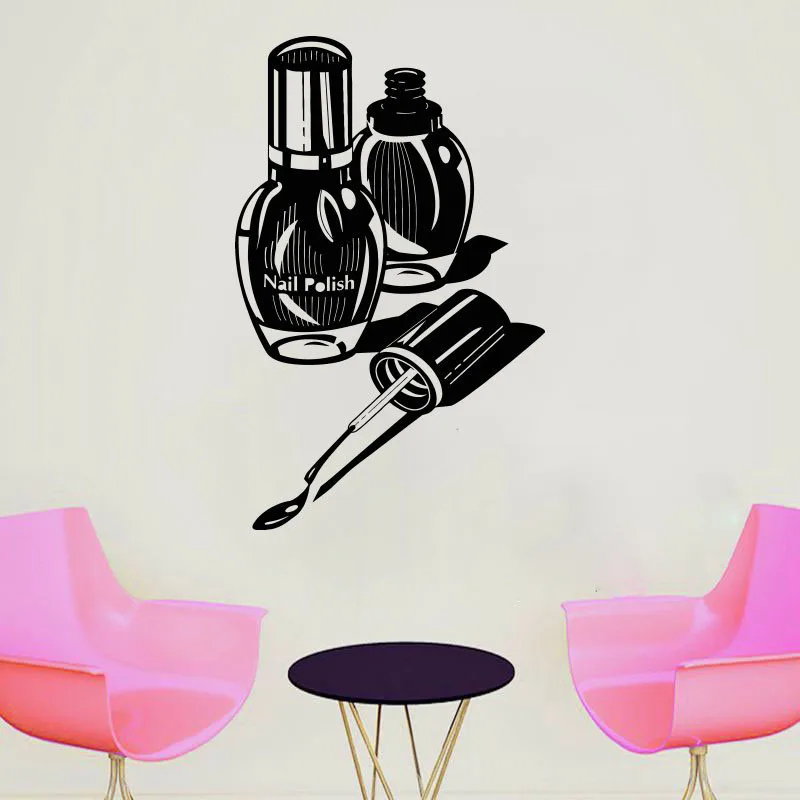 Лак для ногтей наклейка на стену дверь окно Виниловая салон красоты маникюрный