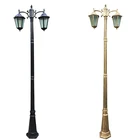 Европейский утолщенный осветительный столб, две литые лампы, 2,3 м, CE, 220 В, наружное освещение для сада и дороги, светодиодный уличный фонарь