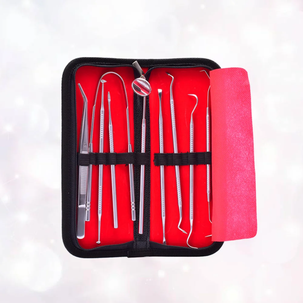 

1 Set Hygiene Kit Teeth Whitening Tools Calculus Plaque Remover Set Clean Teeth Kit Stainless Steel with Lamp Without Bat