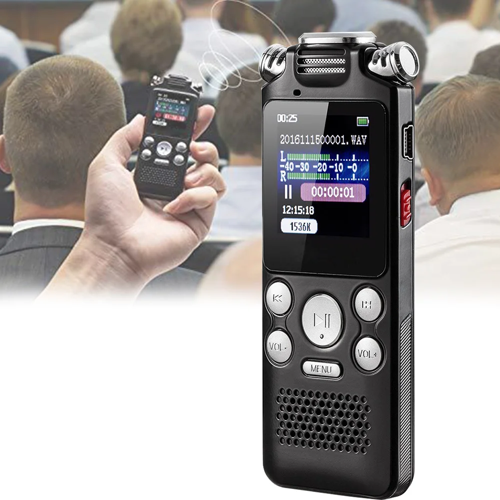 

Voice Recorder Color Display Activated Two-way Microphone Multifunctional Lossless Noise Reduction Digital Portable USB Charging