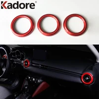for mazda cx 3 cx3 2015 2018 2019 2020 2021 carbon fiber car styling air condition air vent outlet ring cover trim accessories