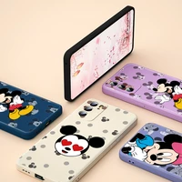 happy minnie mouse phone case for oppo reno 6 5 5k 5f 4f 4z 4 3 2 2f 2z z pro plus lite 5g liquid silicone soft cover