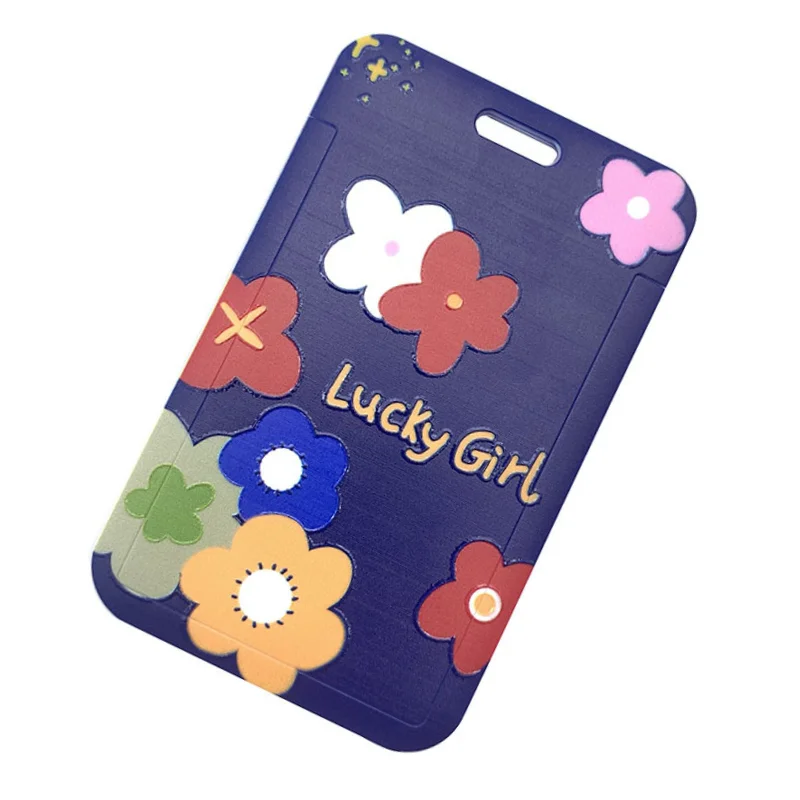 Цветочный узор Персонал работает держатель для карт с ремешком облуживание