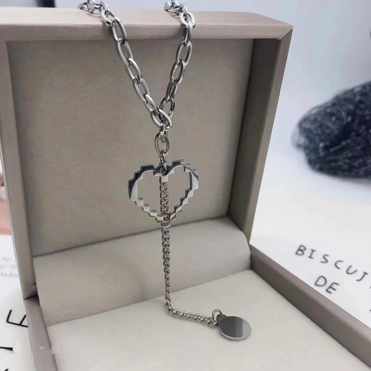 Новое южнокорейское ожерелье из титановой стали женское колье до ключиц в стиле