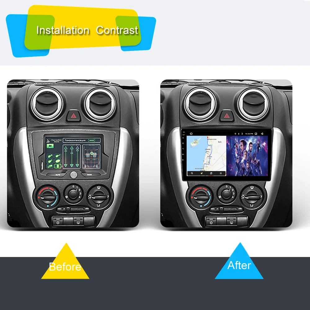 Автомобильный радиоприемник LADA Granta 2011 9 дюймов Android Go ОЗУ 2 ГБ + ПЗУ 32 GPS-навигация