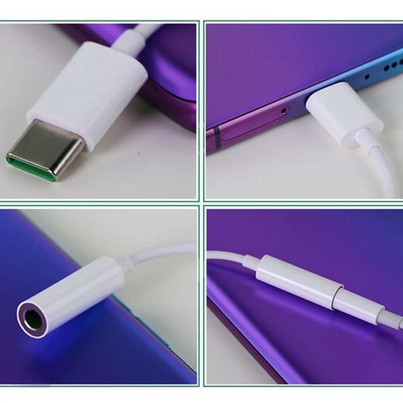 Original USB Type C To 3.5mm Earphone Jack Adapter Aux Audio For OPPO Ace Ace2 Reno 2 3 4 5 Pro R17 Usb-c Music Converter Cable | Мобильные