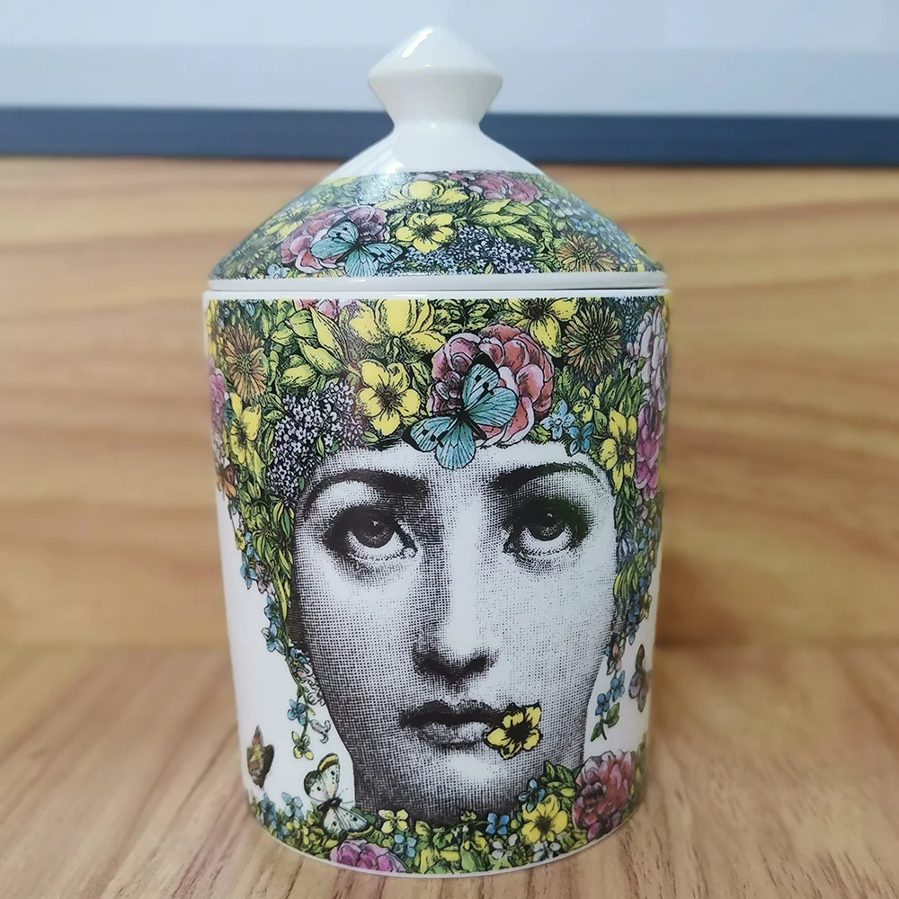 Подсвечник Fornasetti, ручная работа, кувшин для свечей, ретро, Lina, банка для хранения лица, керамическая банка для дома, изысканный керамический Декор