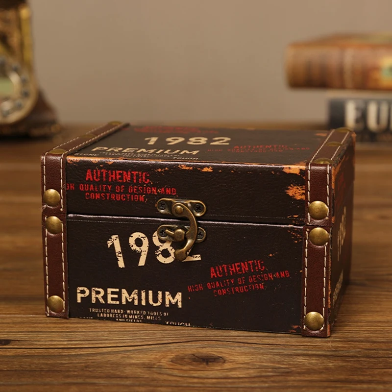 Винтажный декоративный чемодан для хранения маленькая Ретро деревянная