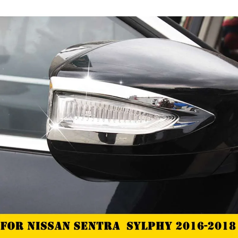 

Аксессуары для Nissan Sentra Sylphy 2016 2017 2018 полоса для зеркала заднего вида обшивка ABS хром ярко-серебристый стиль