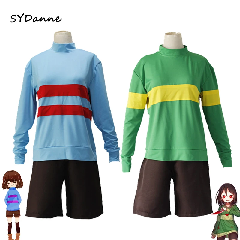 

Anime Game Undertale Chara Frisk Cosplay Costume Adult Kid Unisex Sweatshirts High collar Long Sleeve Coat+pants