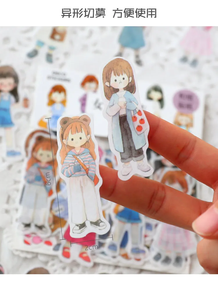 51 шт/1 лот Kawaii канцелярские наклейки для девочек dressup дневник декоративные наклейки для мобильных телефонов Скрапбукинг DIY наклейки для рукоделия