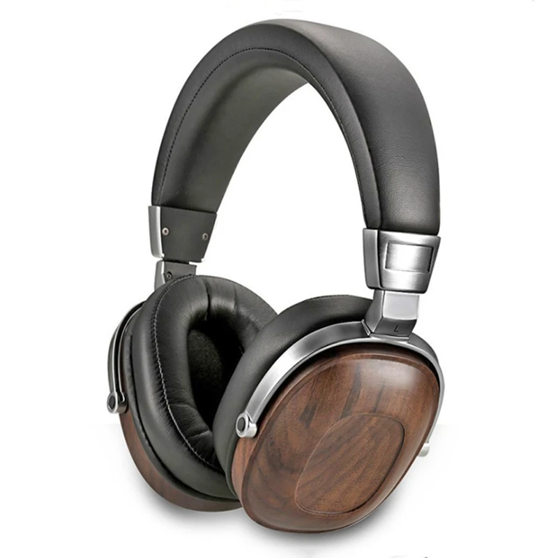 

HIFI Stereo Headphone Dynamic Wooden Earphone over Ear DJ Monitoring Earphones Studio Audio Noise Cancelling Headset
