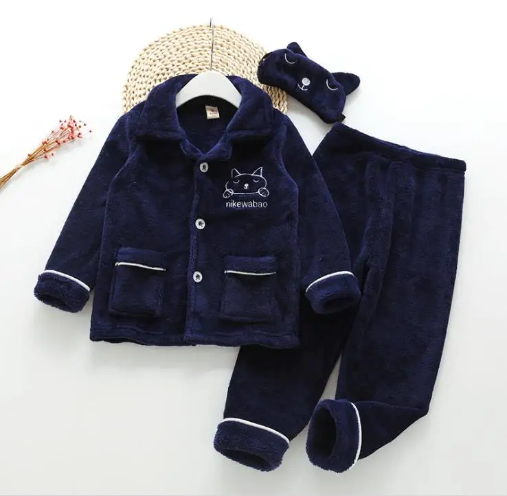 style 1 Детский Пижамный комплект для больших мальчиков, фланелевый домашний комплект, однослойный двухслойный кашемировый комплект из двух предметов для детей 2-12 лет - Цвет: style 1