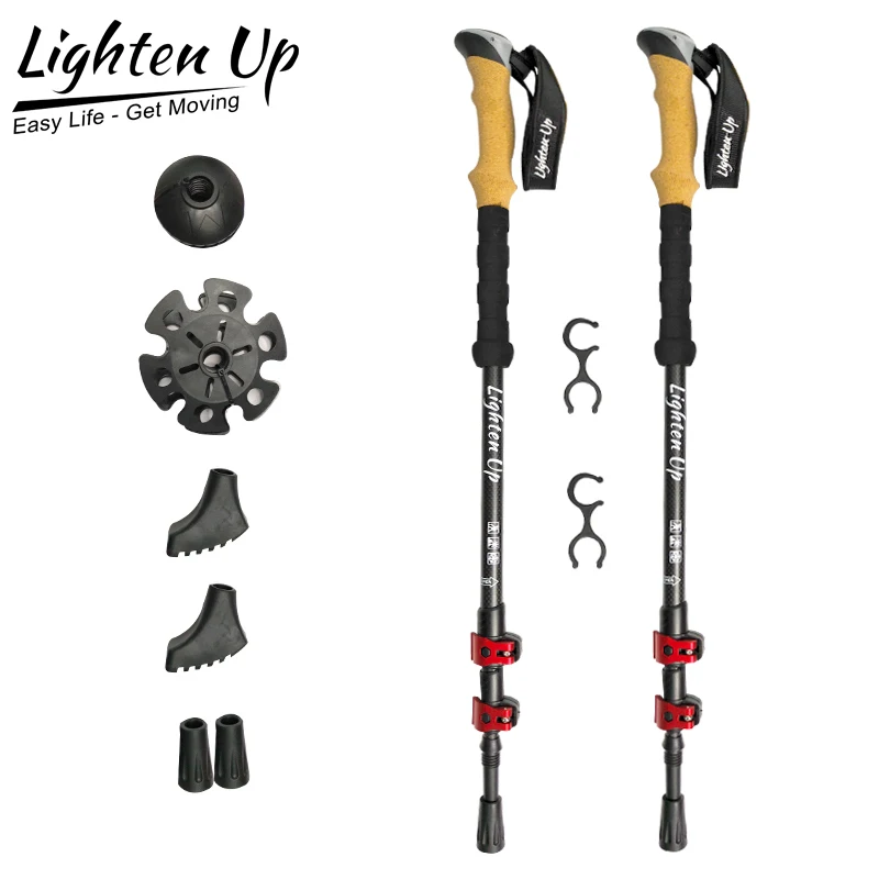 

Lighten Up Carbon Fiber Trekking Poles Telescopic Sticks Carbon Fiber Nordic Walking Sticks Pioneer Carbon Stick