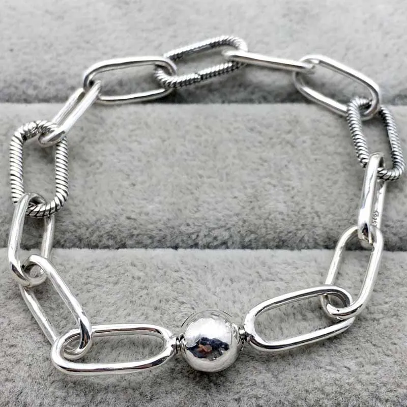 

Original Me Link Snake Chain Pattern Circular Clasp Bracelets Bangle Fit 925 Sterling Silver Bead Charm Diy Pandora Jewelry