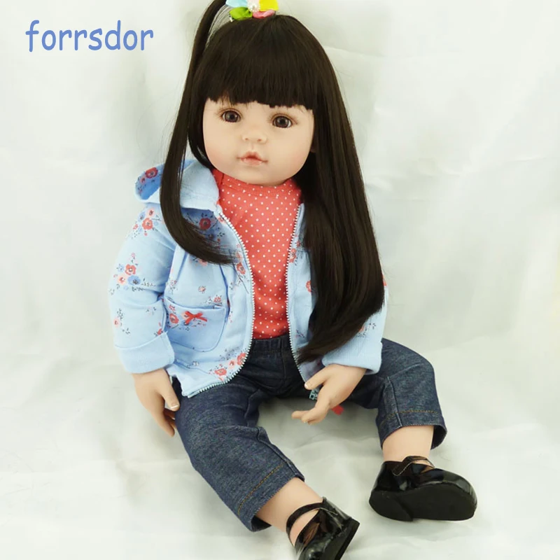 

Forrsdor Soft Full Body Silicone Bebe Reborn Baby Adorable Lifelike Toddler Doll Toy Girl Kid Gift Bath Toy