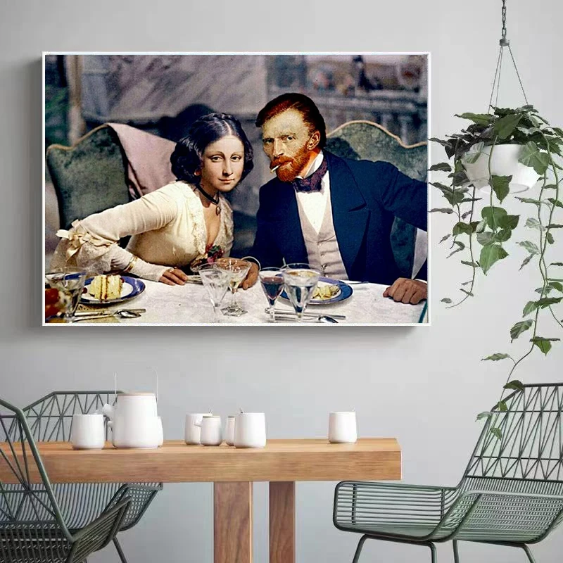 С забавными граффити Искусство Ван Гог и друзья Плакаты принты картины на холсте