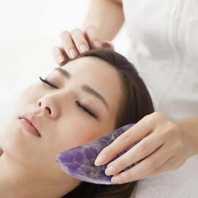 

Natural Jade Gua Sha Scraper Board Massage Rose Quartz Jade Guasha Stone For Face Neck Skin Lifting Wrinkle Remover Beauty Care
