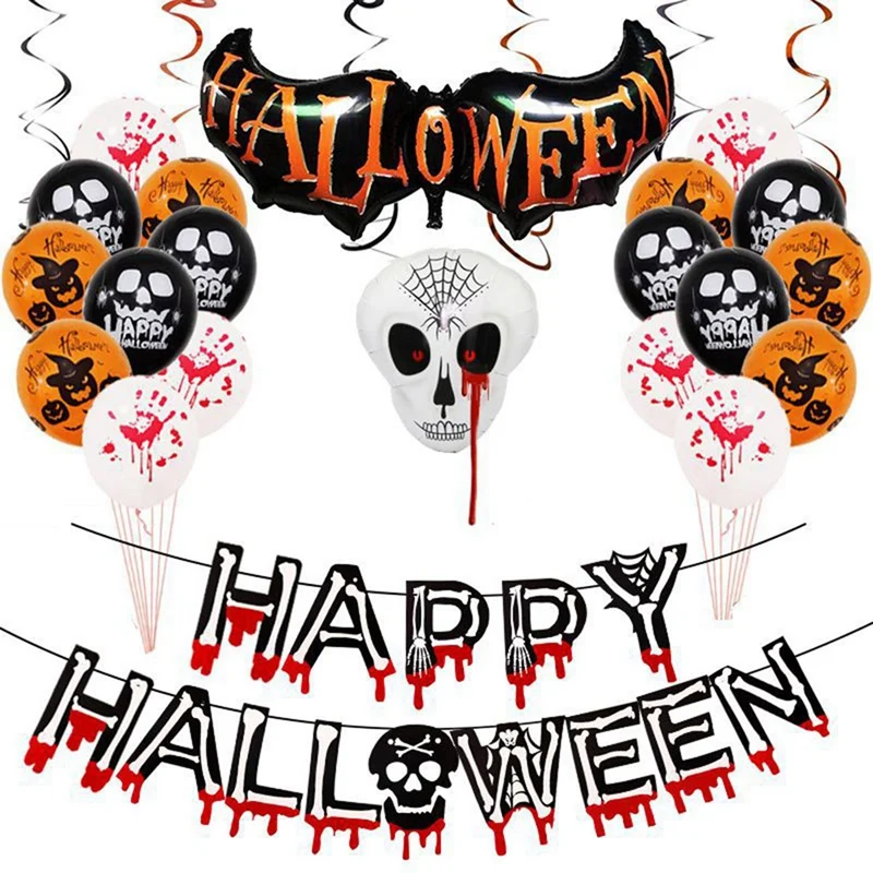 

Promotion! Halloween Balloon Spoof Tricky Skull Party Decoration Aluminum Film Aluminum Foil Decoration Decoration
