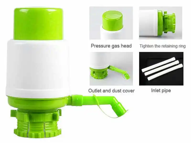 

Portable 5 Gallon Bottled Drinking Water Hand Press Manual Pump Dispenser Removable Vacuum Action Manual Pump Dispenser
