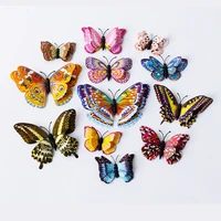 12 pieces luminous double layer suit magnetic butterfly wedding christmas home decoration diy 3d stereo wall sticker decoration