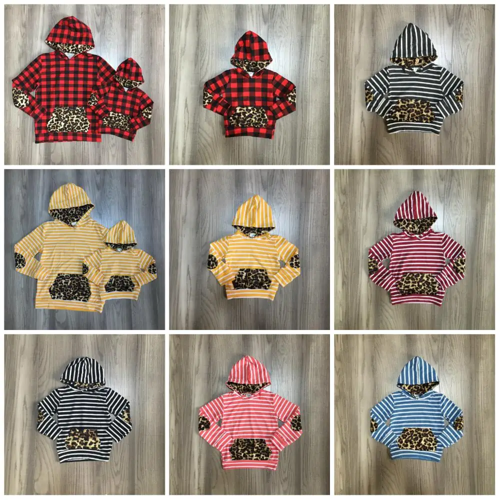 Осенне зимняя одежда для маленьких девочек хлопковая в полоску с капюшоном стиле