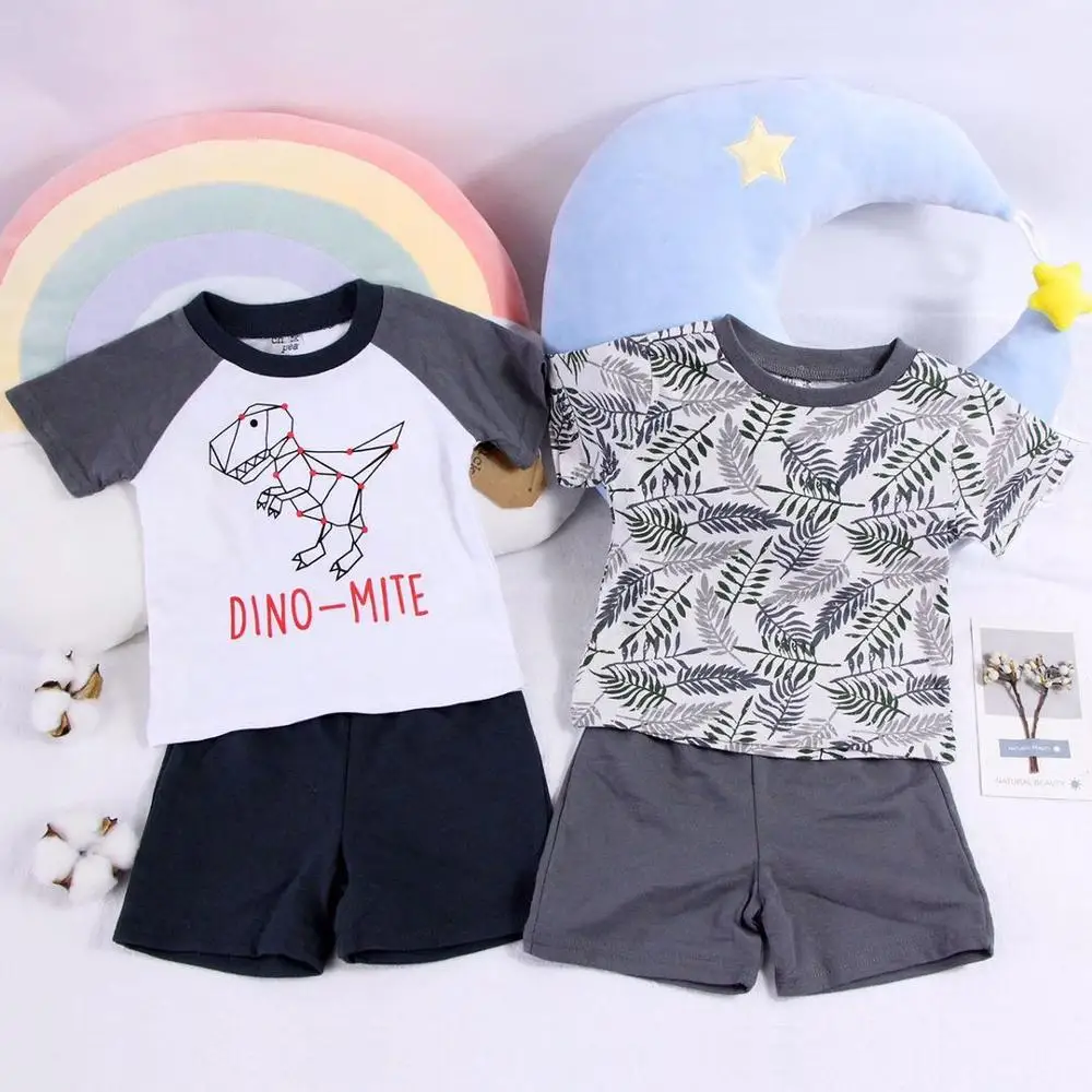 

Summer T-Shirt+Short Pants Baby Boys Cotton Clothing Sets Outfits Bebes Suits 12M to 2 Years Old Tops and Short Pants
