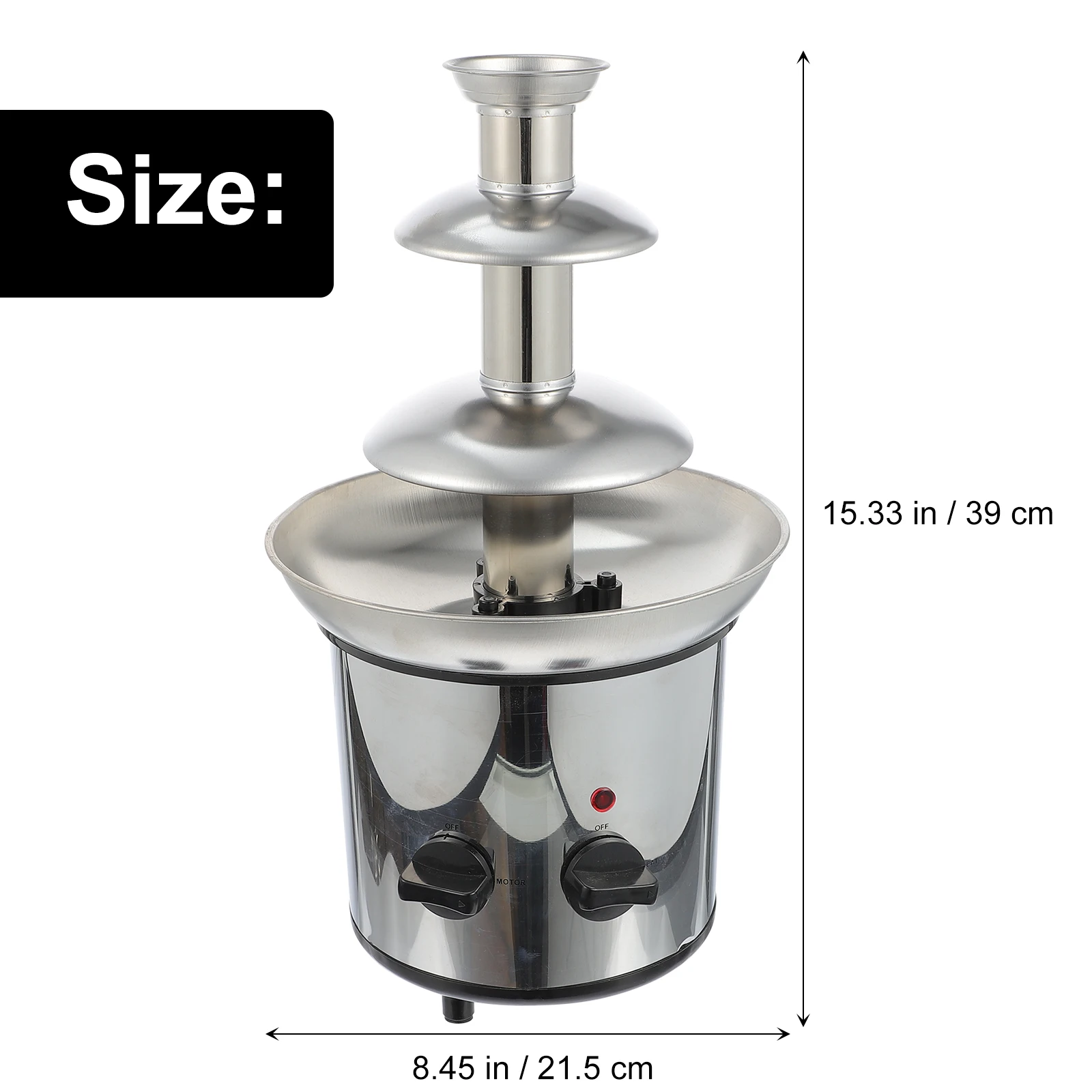 

Mini 3 Tiers Chocolate Fountain Stainless Chocolate Fondue Fountain US Plug