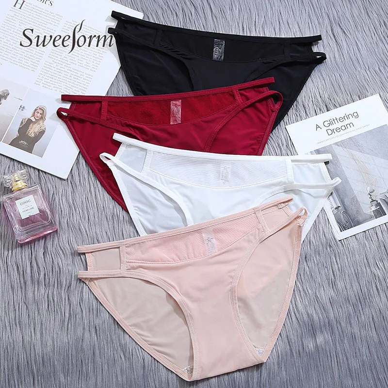 Женские кружевные стринги Sweeform сексуальные шелковые трусики хлопковые нижнее