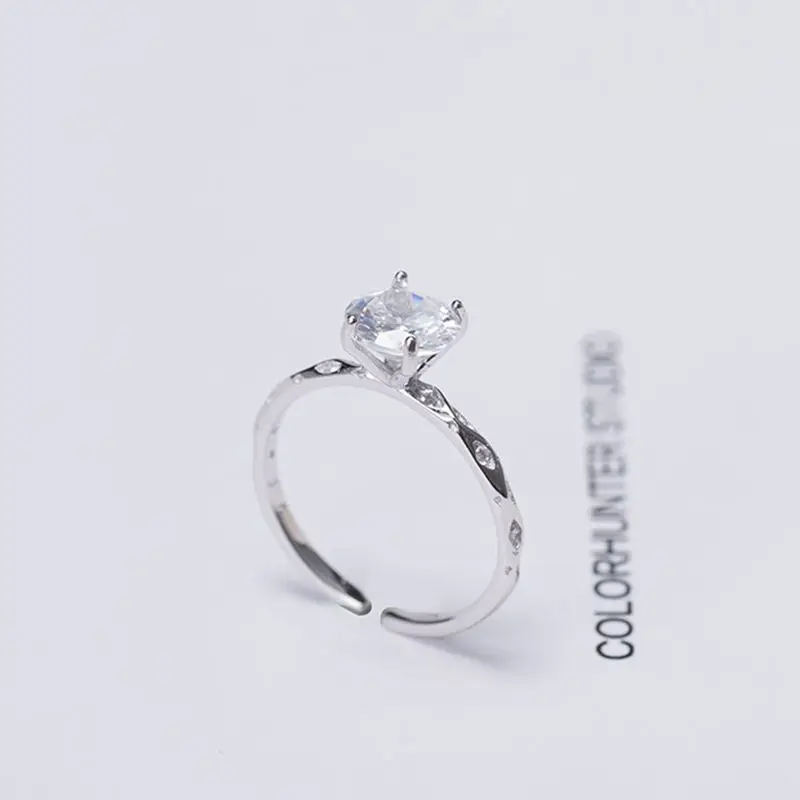 Silvology 925 Серебро четыре когтя циркон кольца элегантные роскошные кольца для женщин Серебро 925 праздничные украшения девушки - Цвет камня: Silver