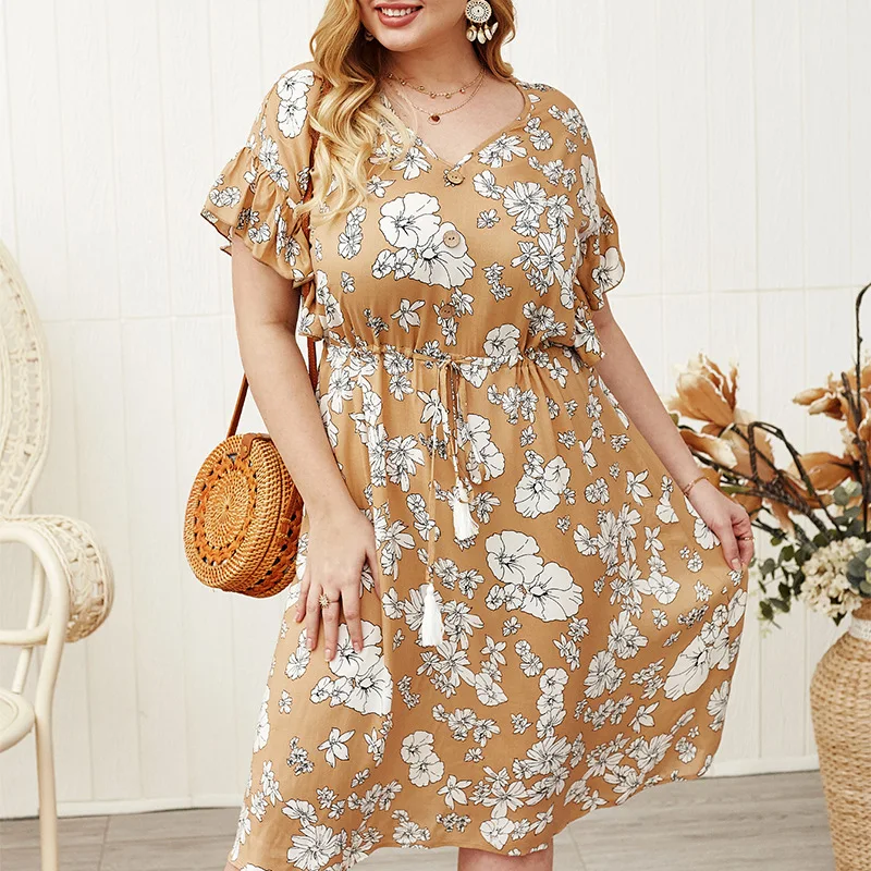 Женское платье на пуговицах праздничное стильное с рукавом в форме листка лотоса