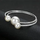 Милые Многослойные браслеты с кристаллами и жемчугом для женщин, модные простые браслеты, ювелирные изделия для вечеринок, подарки