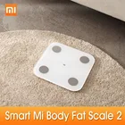 Умные весы Xiaomi Mi 2 для определения жира в теле, оригинальные весы для определения здорового веса, ИМТ, с Bluetooth, ЖК-дисплеем, тест на баланс, сохраняют данные 13 человек