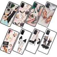 fashion high heels girl woman silicone case for samsung galaxy m21 m30s m31 m31s m51 a7 a9 2018 phone accessories cover coque