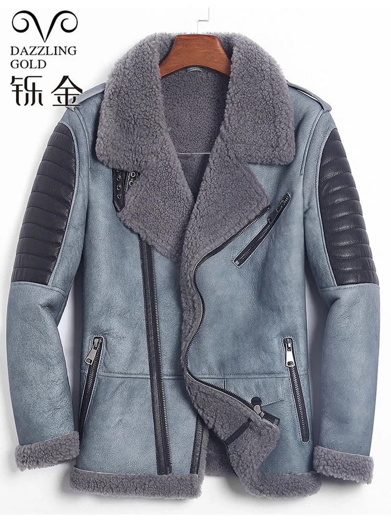 Мужское пальто из 100% натуральной австралийской овчины куртка кожи толстое