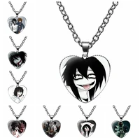 anime jeff and jane the killer heart necklace creepypasta creepy pasta ticci toby choker necklace women men cartoon jewelry gift