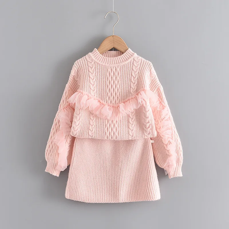 Детское трикотажное платье-пачка с бантом на осень/зиму | Детская одежда и обувь