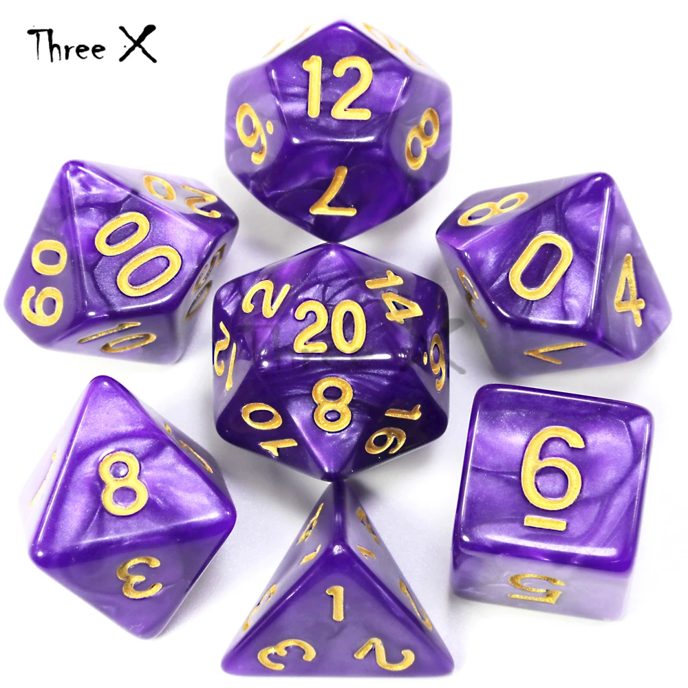 Фирменная Новинка 7 шт./компл. многогранные TRPG игры для Подземелья и Драконы непрозрачные D4-D20 Multi по бокам кости Pop для игровая